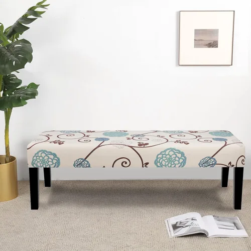 Vista 2 de SearchI Funda para banco de comedor, fundas largas elásticas y lavables para asiento de banco de banco rectangular, para comedor, sala de estar