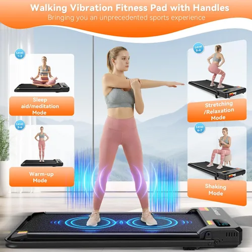 Vista 2 de ANCHEER Walking Pad with Incline - Under Desk Treadmill with Handle Bar