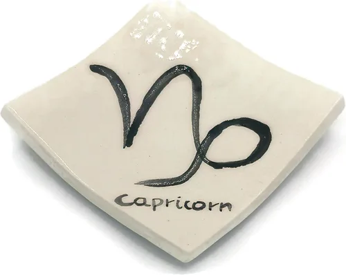 Vista 21 de Clay Ring Dish, Small Square Handmade Ceramic Trinket Dish, Small Tealight Candle Holder, Teabag Holder (Aquarius)