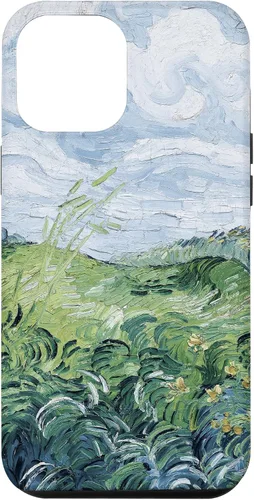 Vista 26 de Van Gogh - Carcasa para iPhone 17, diseño de campos de trigo verde