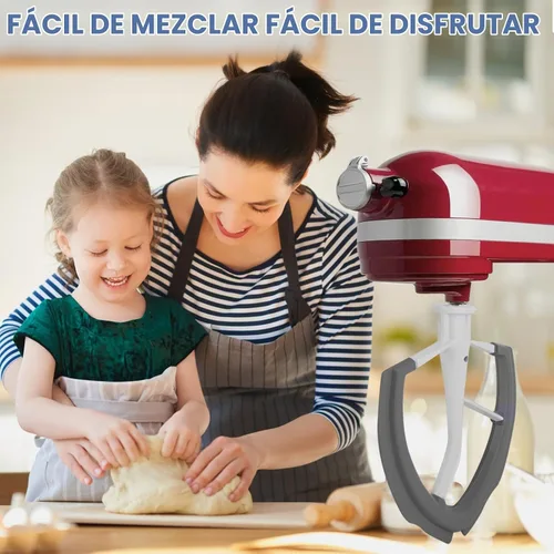 Vista 5 de Batidor de borde flexible de 6 cuartos para batidoras KitchenAid con bordes de silicona para accesorios y accesorios de ayuda de cocina