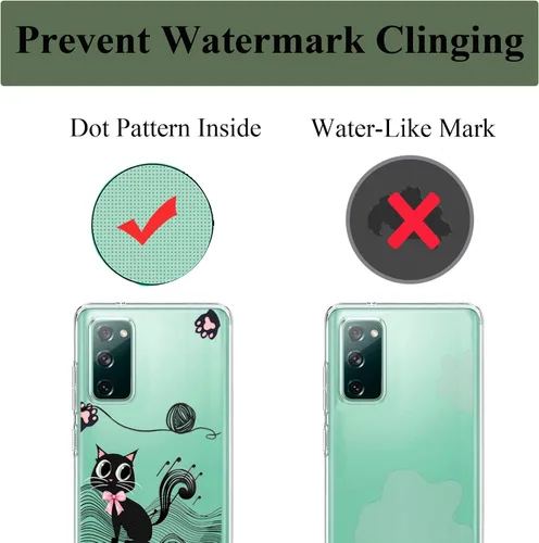 Vista 8 de Unov Funda para Galaxy S20 FE, transparente con diseño, ajuste delgado, buen agarre, funda de teléfono en relieve, cubierta protectora a prueba