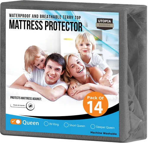Vista 40 de Utopia Bedding – Protector impermeable de colchón tamaño individual, funda de colchón de terry premium de 200 GSM, transpirable, estilo ajustado
