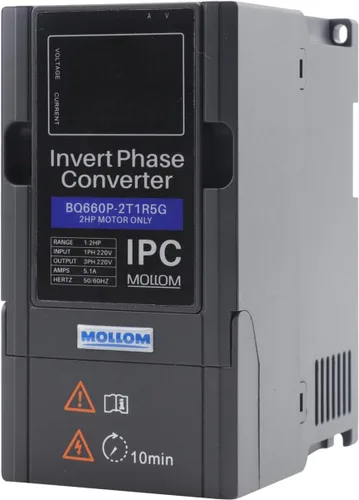 Vista 7 de Mollom 0.75KW 220V Convertidor de fase inversa monofásico a trifásico-1HP 3.8A entrada/salida IPC para motor 3PH