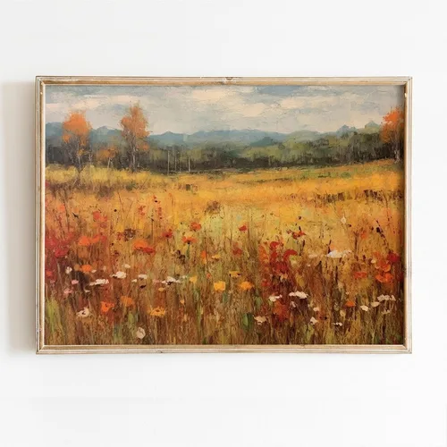 Vista 8 de BACKYMRJCART Arte de pared de paisaje vintage, pinturas de flores silvestres, paisaje de flores silvestres, 16 x 24 pulgadas, sin marco