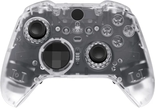 Vista 6 de eXtremeRate Full Set Shell Buttons for Xbox One Elite Series 2 Controller, Clear Replacement Faceplate Back Plate Bottom Shell Case with Buttons for
