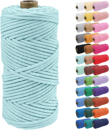Vista 49 de JeogYong Cuerda de macramé de 0.157 in x 109 yardas, cuerda trenzada de algodón natural, cuerda de macramé para bolsas de ganchillo, colgar