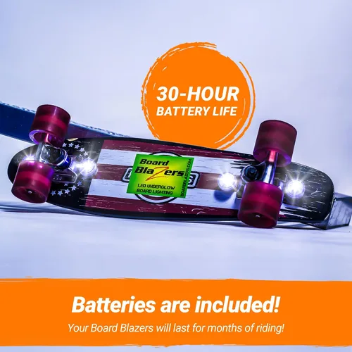 Vista 4 de Luces LED para Skateboard con Efecto Underglow - Regalo Ideal para Skateboard - Luz LED Perfecta para Longboard o Luz para Scooter, Excelente