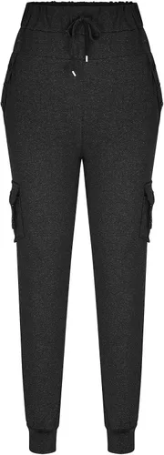 Vista 2 de XUNRYAN Pantalones cargo para mujer, corte de bota, para yoga, entrenamiento, pantalones recortados, cintura elástica, pantalones deportivos