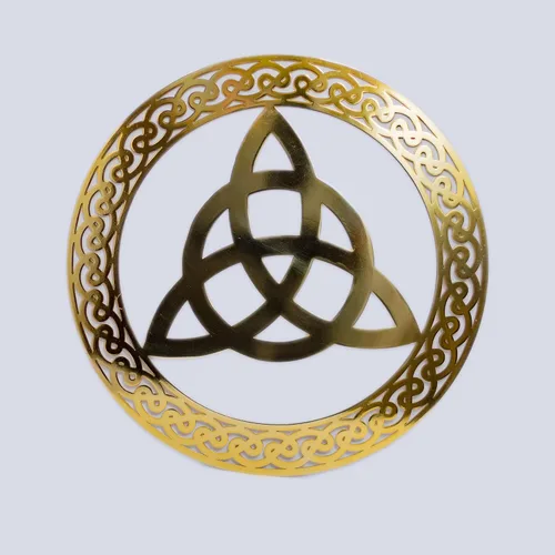 Vista 5 de Exclusively Irish Trinity Knot - Colgante de pared de forma redonda (latón antiguo)