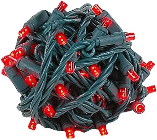 Vista 6 de Novelty Lights - Juego de mini luces LED de Navidad con 50 luces parpadeantes, multicolor, cable verde, 25 pies