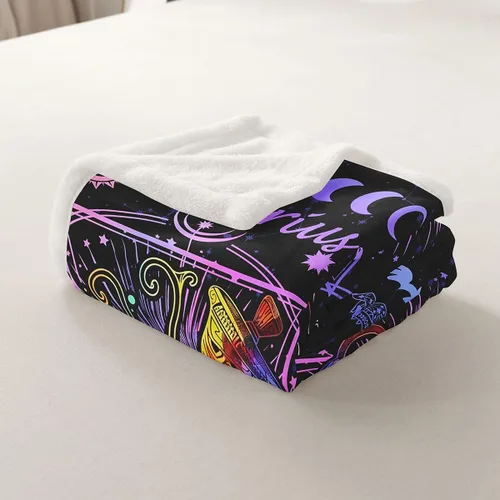Vista 5 de Manfei Acuario - Manta de astrología trippy para niños y niñas, decoración de habitación de doce constelaciones, manta de forro polar suave