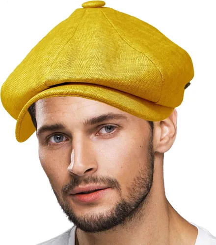 Vista 2 de Gorra de Manzana 100% Lino Snap Front Newsboy Drivers Cabbie Gatsby para hombre
