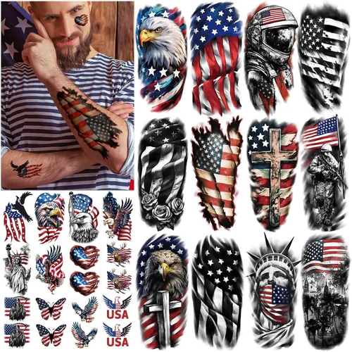 Vista 11 de 77 hojas de tatuajes temporales para mujeres y hombres, 17 hojas de tatuajes falsos grandes de ángel negro y diablo, 60 hojas de alas de corazón