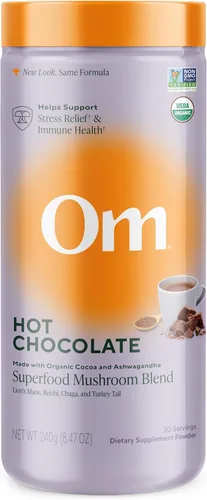 Vista 18 de Om Mushroom Superfood Mezcla de café en polvo de hongos, porción única, 10 unidades, granos arábica orgánicos, melena de león, cordyceps, cola