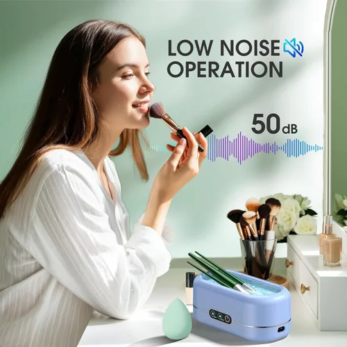 Vista 6 de Limpiador ultrasónico profesional de joyas con temporizador digital, máquina limpiadora ultrasónica de 50KHz con acero inoxidable 304 para joyas