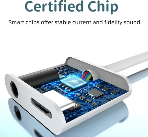Vista 5 de Adaptador de audio USB C a 0.138 in para auriculares AUX Dongle Jack USBC Tipo DAC Android Earbud Conector de auriculares compatible con Samsung