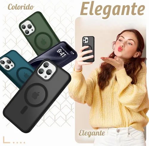 Vista 7 de YENAPOON Funda magnética mate para iPhone 13 Pro, color negro