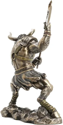 Vista 2 de Veronese Design Minotauro de 13 3/4 pulgadas de alto, escultura de resina de bronce fundido en frío, escultura de leyenda griega romana