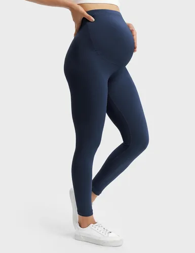 Vista 3 de Buttergene Leggings de maternidad para mujer sobre el vientre, pantalones de entrenamiento de maternidad, leggings de yoga para embarazo