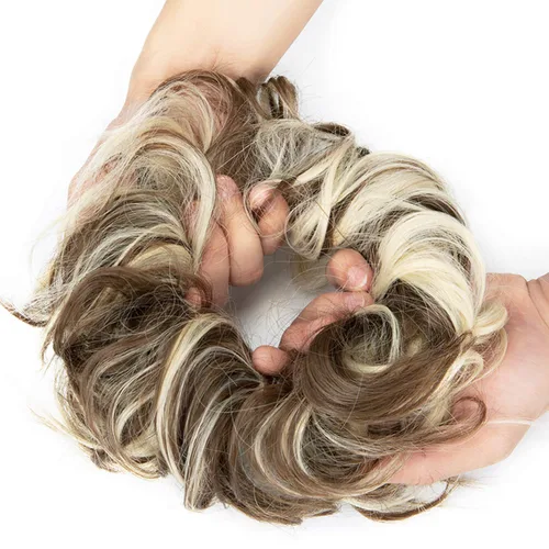 Vista 5 de Extensiones de moño de cabello desordenado, moño de cabello con coletero, recogedor