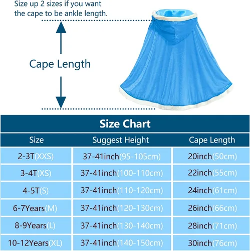 Vista 7 de Sunolga Fur Princess Hooded Cape Cloak Costume Kid Toddler Costume Dress Up for Halloween Christmas Carnival Cosplay