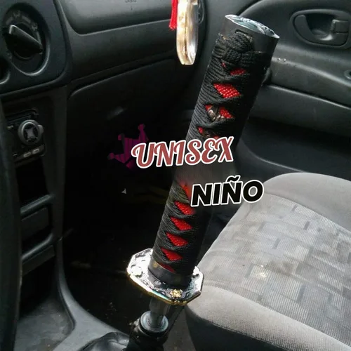 Vista 8 de JDMBESTBOY - Palanca de cambios estilo espada samurái naranja y rojo, de aleación Katana, con adaptadores universales de 10 cm Rojo anaranjado