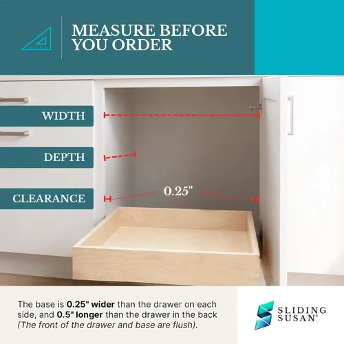 Vista 3 de SlidingSusan Organizador de cajones extraíbles para armarios, estantes deslizantes de cierre suave para cocina, despensa, baño y organización