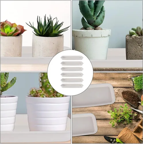 Vista 8 de Bandeja rectangular de plástico para plantas, bandeja de goteo para maceta, bandeja de goteo para alféizar de ventana, estante de ventana de 9.73 x