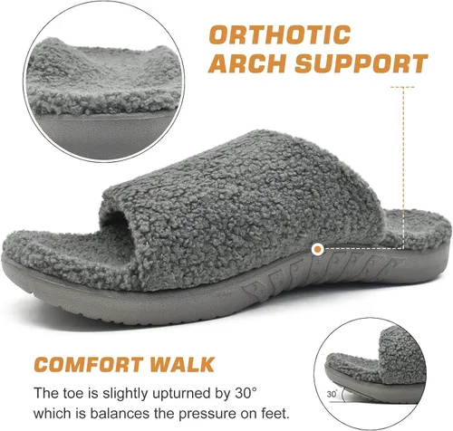 Vista 4 de ONCAI Sandalias deportivas para hombre, con puntera abierta, correas ajustables ortopédicas para fascitis plantar, sandalias deportivas con cojín