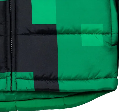 Vista 8 de Minecraft Steve Creeper - Abrigo de invierno con cremallera forro polar verde con licencia oficial de star wars silent one crew