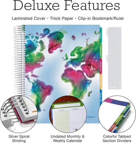 Vista 2 de Elan Publishing Company DELUXE - Planificador sin fecha para profesores: 22 x 28 cm (8.5 x 11 pulgadas). Incluye 7 períodos, pestañas de página