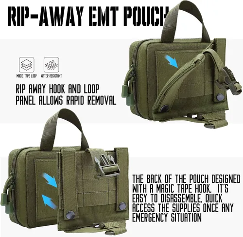 Vista 8 de Molle Rip Away Ifak bolsa táctica de primeros auxilios bolsa de utilidad médica EMT bolsa sólo