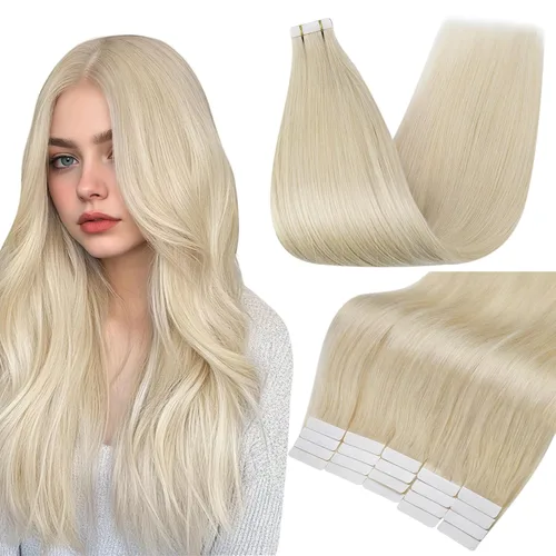 Vista 48 de Full Shine - Extensiones de cabello humano con cinta adhesiva, 10 pulgadas, sin costuras, color 1 negro azabache de 1.06 oz, cinta invisible