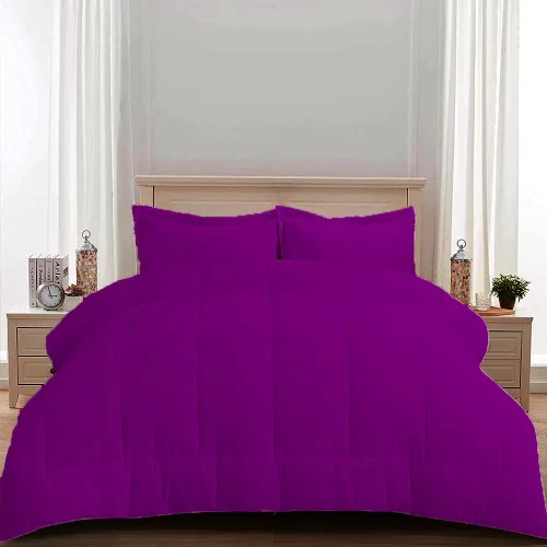 Vista 8 de Edredón 100% algodón egipcio de 500 GSM, súper suave, relleno alternativo de plumón con 2 fundas de almohada, colección de insertos para clima frío