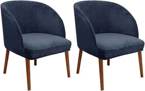 Vista 11 de Juego de 2 fundas de terciopelo elástico para sillas de comedor, con respaldo curvo moderno, protector de silla para sala de estar, dormitorio, Beige