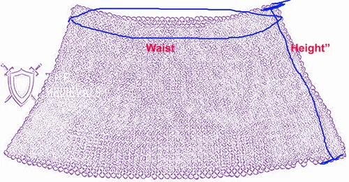 Vista 3 de Falda para correo, 0.354in, con remachado plano con arandela, armadura medieval SCA Viking