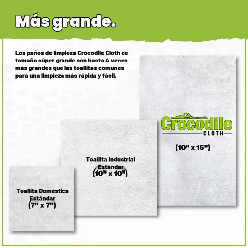 Vista 2 de Crocodile Cloth PowerSCRUB - Toallitas de limpieza – 10 (15 x 10 pulgadas), paños de doble superficie, resistentes, húmedos, absorbentes