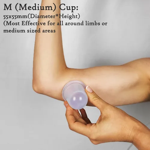 Vista 5 de COOL & FRESH Vasos de silicona al vacío anticelulitis para masajes – Juego de 6 piezas para masajes corporales, normales corporales, faciales