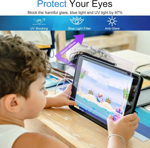 Vista 5 de Paquete de 2: protector de pantalla esmerilado con bloqueo de luz azul para iPad de 10.2 pulgadas