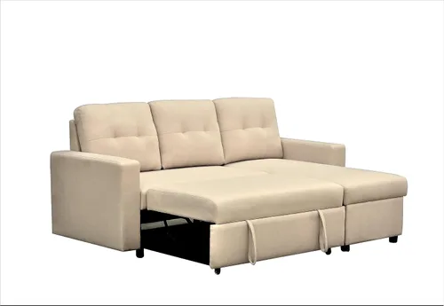 Vista 7 de Container Furniture Direct Sofá cama modular convertible en forma de L, muebles de apartamento elegantes, sofá extraíble de ahorro para espacios