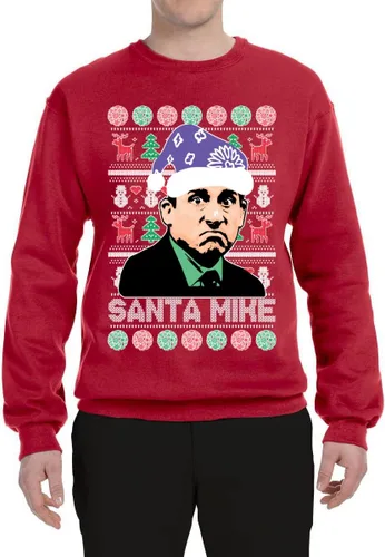 Vista 3 de Wild Bobby Santa Mike Michael Scott The Office Ugly Christmas Sweater Unisex Crewneck Graphic Sweatshirt