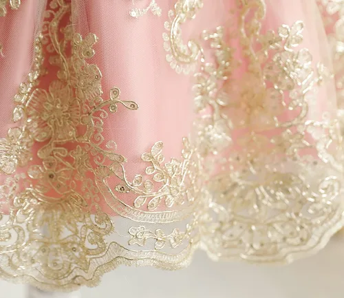 Vista 6 de TTYAOVO Vestido de flores para bebé, cumpleaños, princesa, fiesta, trajes de encaje