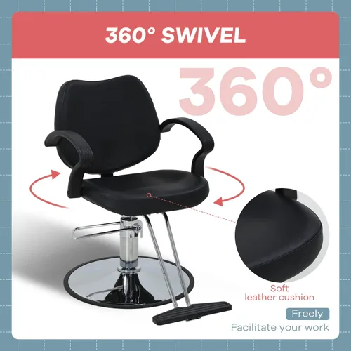 Vista 6 de NChanmar Silla de peluquería para peluquería, silla de peluquería, bomba hidráulica, sillas giratorias de corte de pelo para belleza, spa