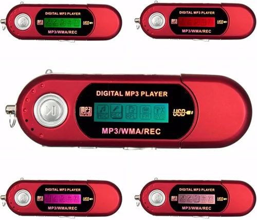 Vista 4 de Slim design MP3 player in auto power outage mode with memory and lyrics lyrics display for music lovers blue