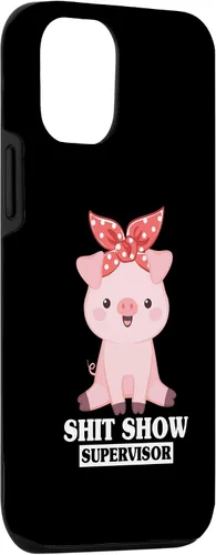 Vista 3 de Funda para iPhone 14 Humor Shit Show Supervisor Pig Shitshow Supervisor