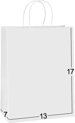 Vista 7 de BagDream Bolsas de regalo de 13 x 7 x 17 pulgadas, bolsas de regalo de papel de 50 quilates, bolsas de mercancía al por menor, bolsas de papel kraft