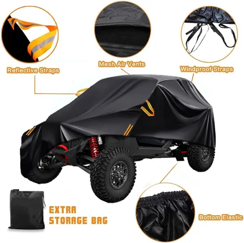 Vista 7 de Cubierta UTV, Protección Super Resistente para Todo Clima, Cubierta UTV Sobredimensionada de 2 Asientos Compatible con Can Am Maverick X3 Defender