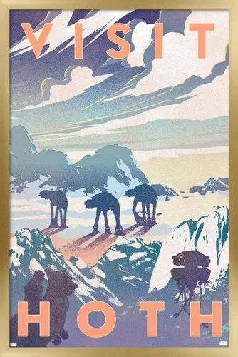 Vista 16 de Trends International Star Wars: Hoth - Póster de pared Visit Hoth, 14.725 x 22.375 pulgadas, versión enmarcada de madera de granero