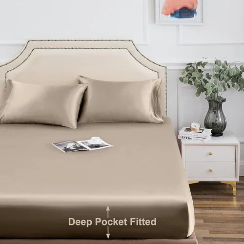 Vista 7 de THE LINEN COMPANY Tencel - Juego de sábanas de 3 piezas, 100% orgánico, natural, 300 hilos, refrescante, extrasuaves, suaves como la seda, sábanas